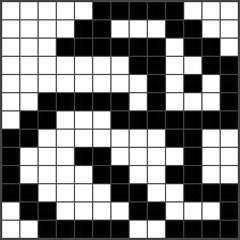 Black-and-white nonogram puzzle — single fill color, silhouette image, beginner-friendly